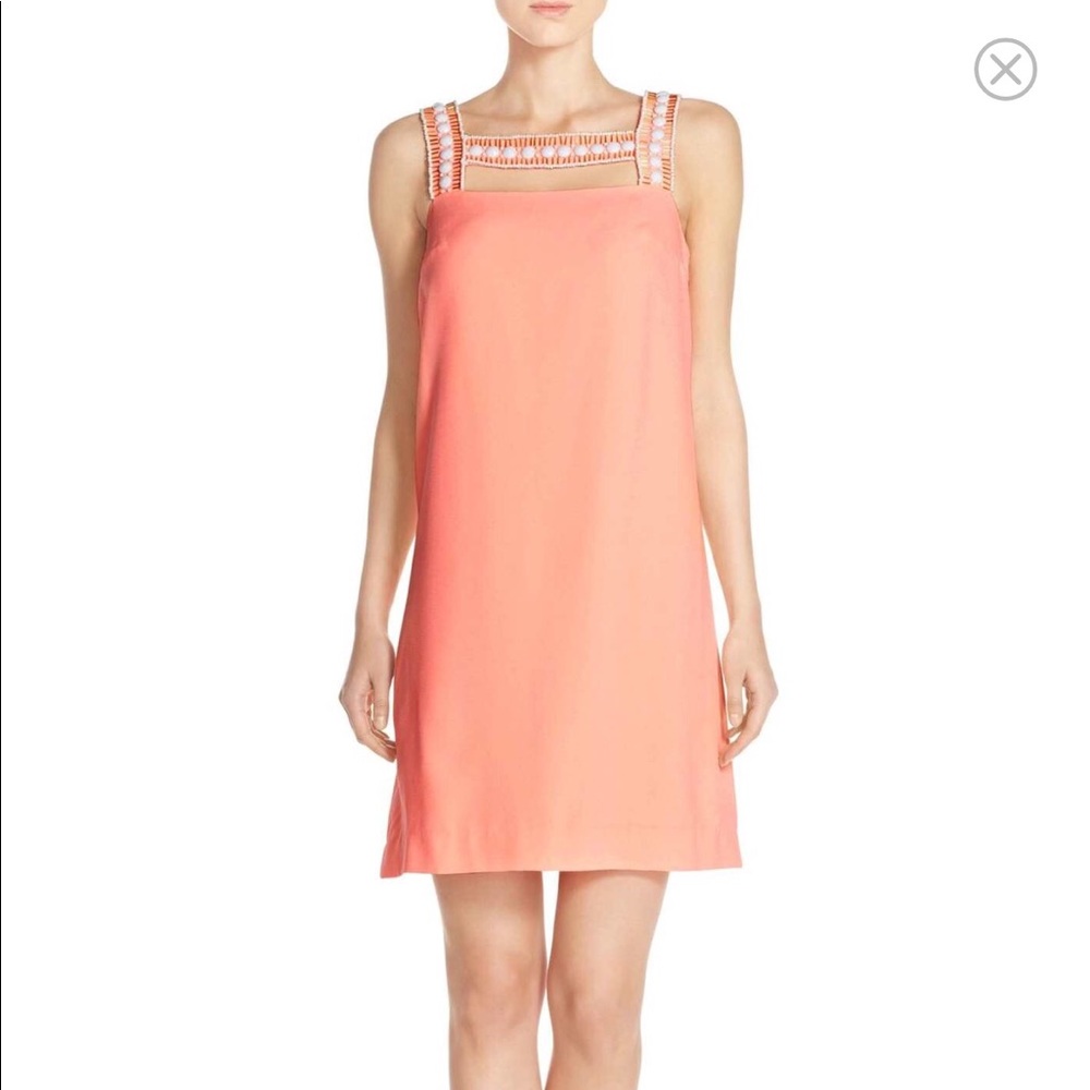 New With Tag Lilly Pulitzer Mason Peachy Pink Beaded Dress